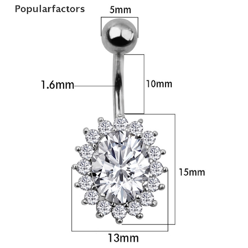 Khuyên Rốn Thép Đính Đá Pha Lê Thời Trang