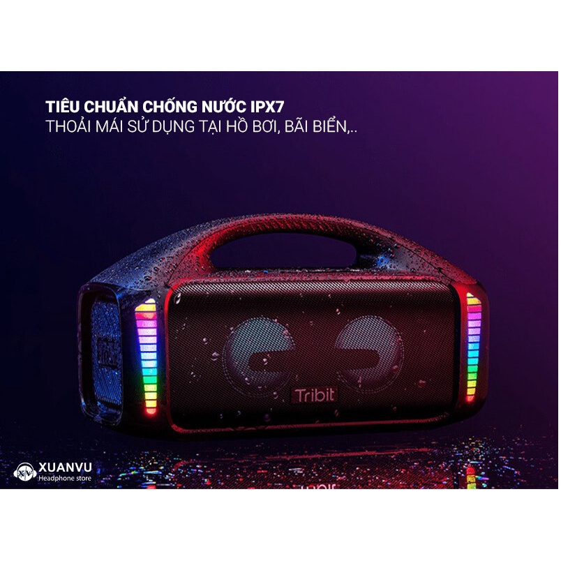 Loa Bluetooth Tribit Stormbox Blast, Bluetooth 5.3, Chống thấm nước IPX7, Công suất 90W, Thời lượng pin lên tới 20 giờ