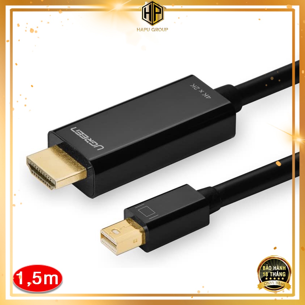 Cáp chuyển Mini DisplayPort sang HDMI dài 1.5M độ phân giải 4K Ugreen 20848 chính hãng - Hapugroup