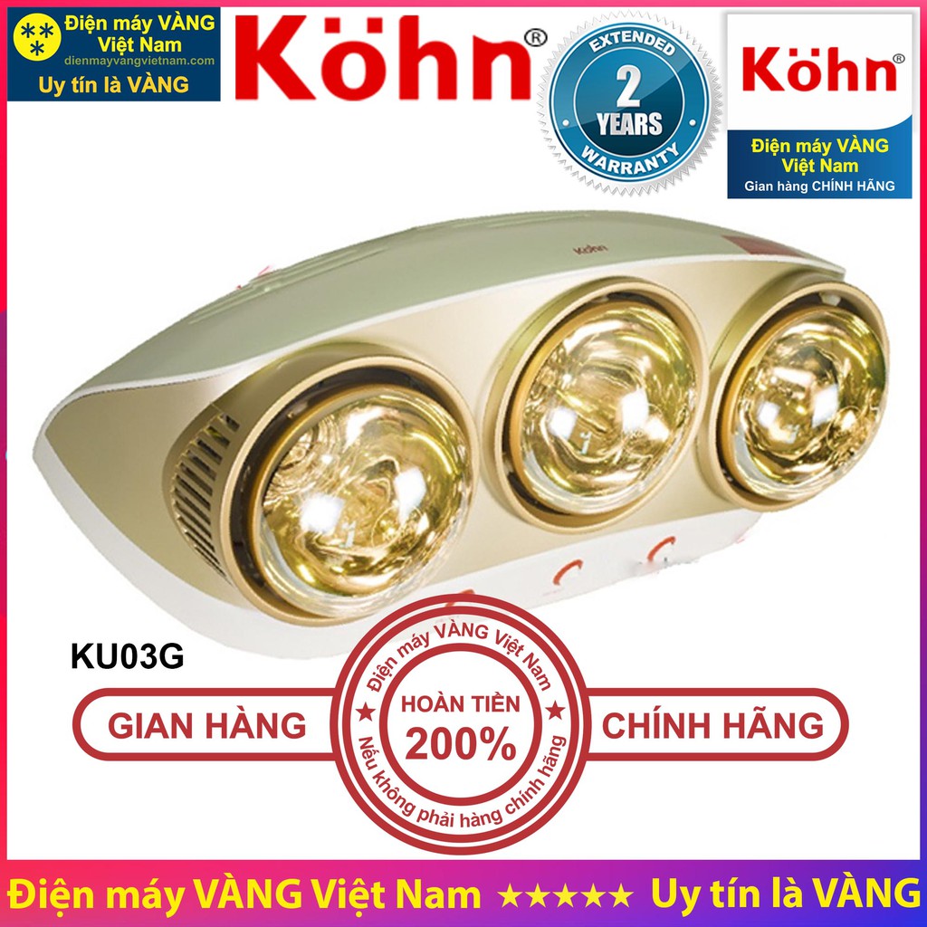 Đèn sưởi nhà tắm Kohn KN02G KN03G KP02G KP03G KU02PG KU03G K150 KH01 - Hàng chính hãng