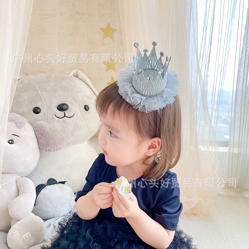 Kẹp tóc sinh nhật vương miện cho bé