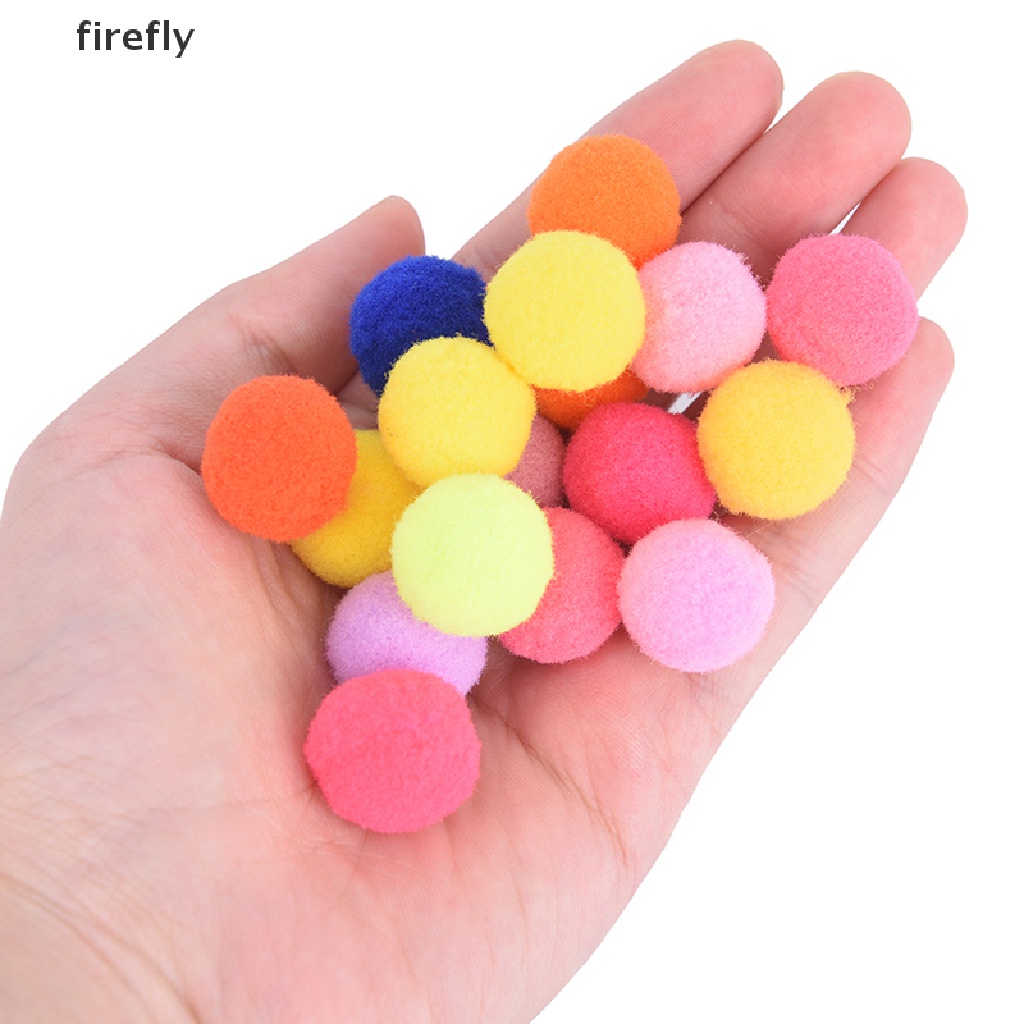 Set 100 Quả Cầu Lông Xù Mini 10mm 20mm Nhiều Màu Sắc Làm Đồ Thủ Công DIY