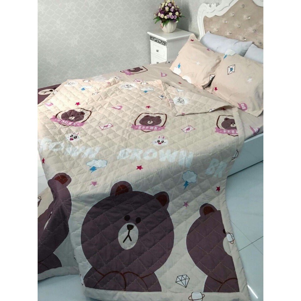 Sally Chăn Hè Trần Bông 3 Lớp Vải Cotton Poly  CÀ RỐT VÀNG