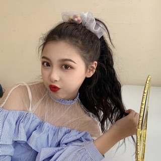 Dây buộc tóc pom pom- srunchies pom