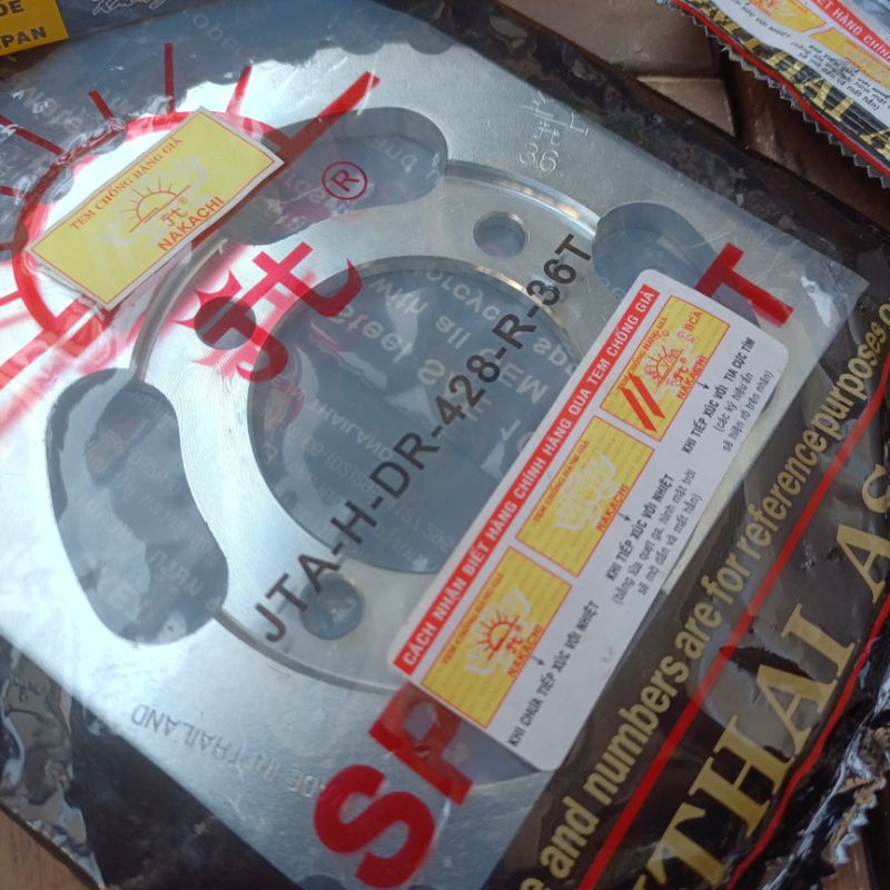 Bộ nhông sên dĩa, DID  và jomthai asahi 14-36T 428 cho dream và wave