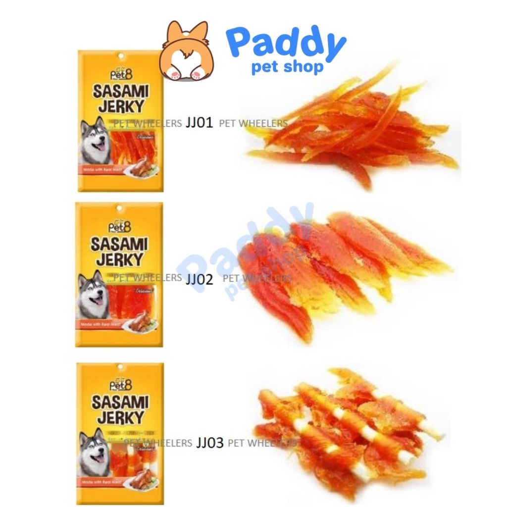 Gà Sấy Pet8 Sasami Jerky Snack Cho Chó - Túi nhỏ 50g (Nhập khẩu Thái Lan)