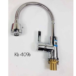 Vòi rửa bát cần mềm nóng lạnh đồng mạ crom kobesi