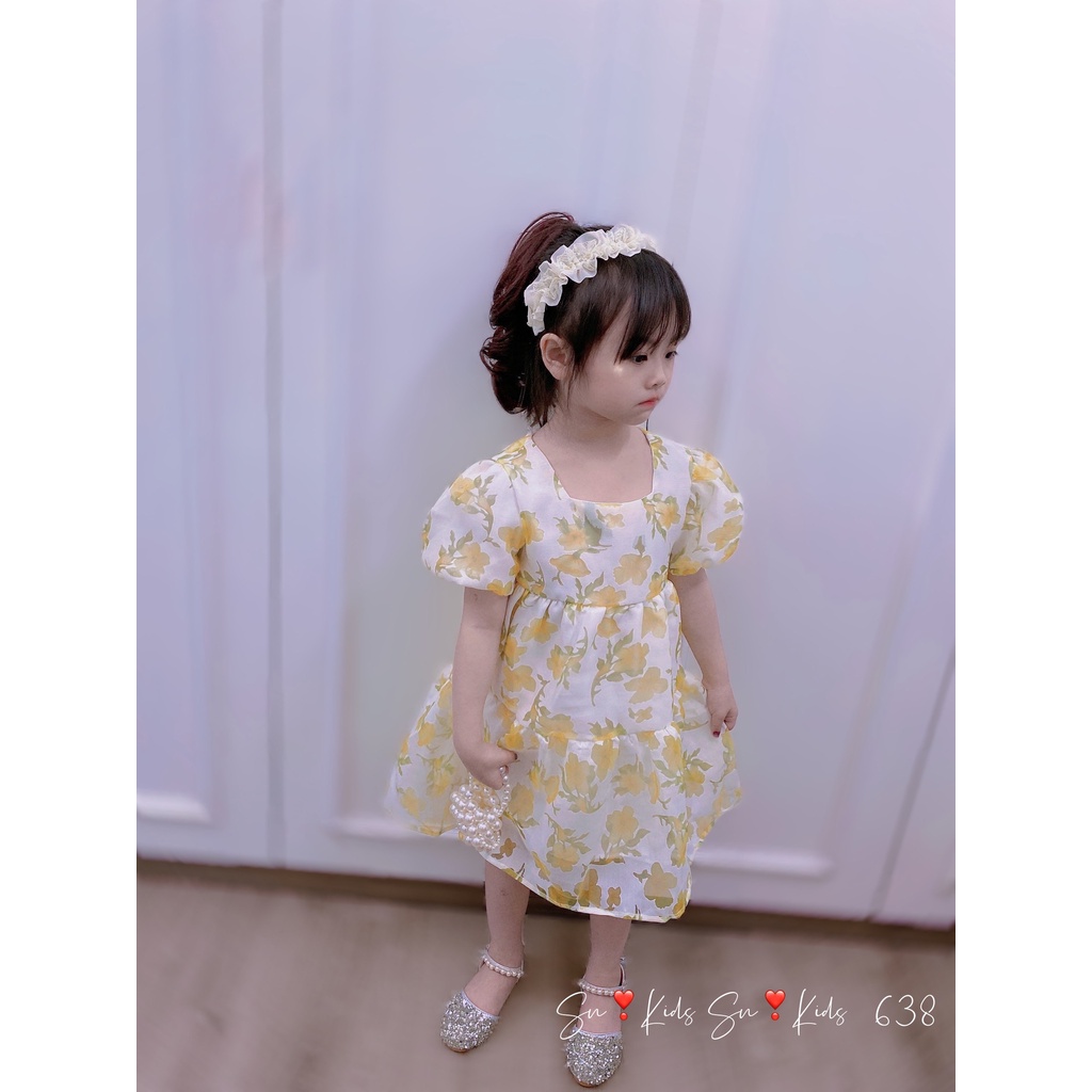Đầm bé gái công chúa mùa hè cộc tay loại đẹp - đầm bé gái mùa hè chất tơ ép cao cấp cực kì mềm mịn thoáng mát cho bé.