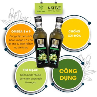 Dầu oliu extra virgin hữu cơ native harvest 473 ml