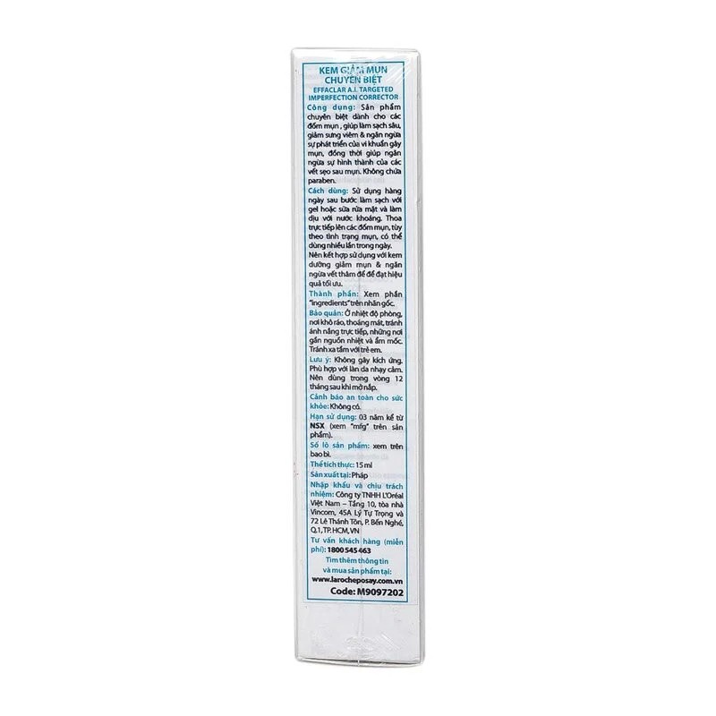 Kem Chấm Mụn Chuyên Biệt La Roche-Posay Effaclar A.I. Targeted Breakout Corrector 15ml