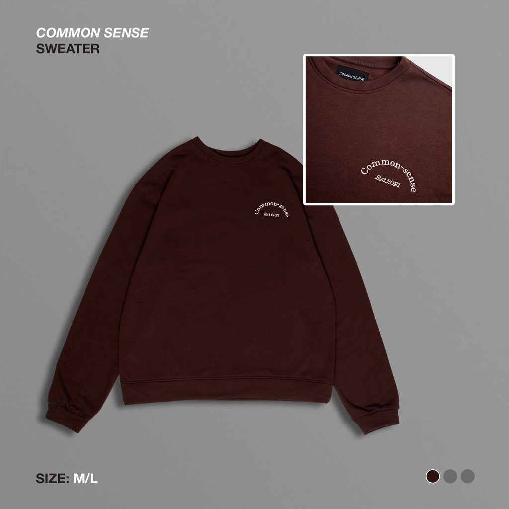 COMMON SENSE-Áo sweater nỉ màu nâu