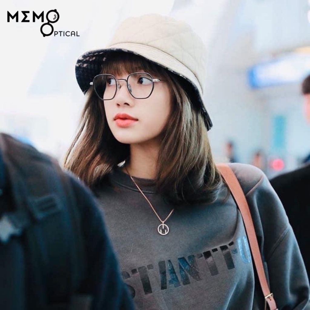 Gọng kính cận nam nữ thời trang phong cách Chrome Heart Lisa kim loại chắc chắn dễ đeo, màu sắc Đen, xám,Hồng _LISA520