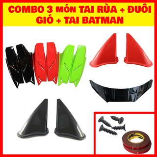 ComBo 3 Phụ kiện Gắn Mũ Sừng Rùa + Sừng Batman + Đuôi Gió phân phối độc