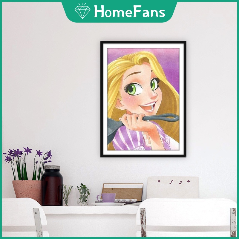 Bộ tranh đính đá 5D họa tiết công chúa Disney độc đáo kích thước 30x40