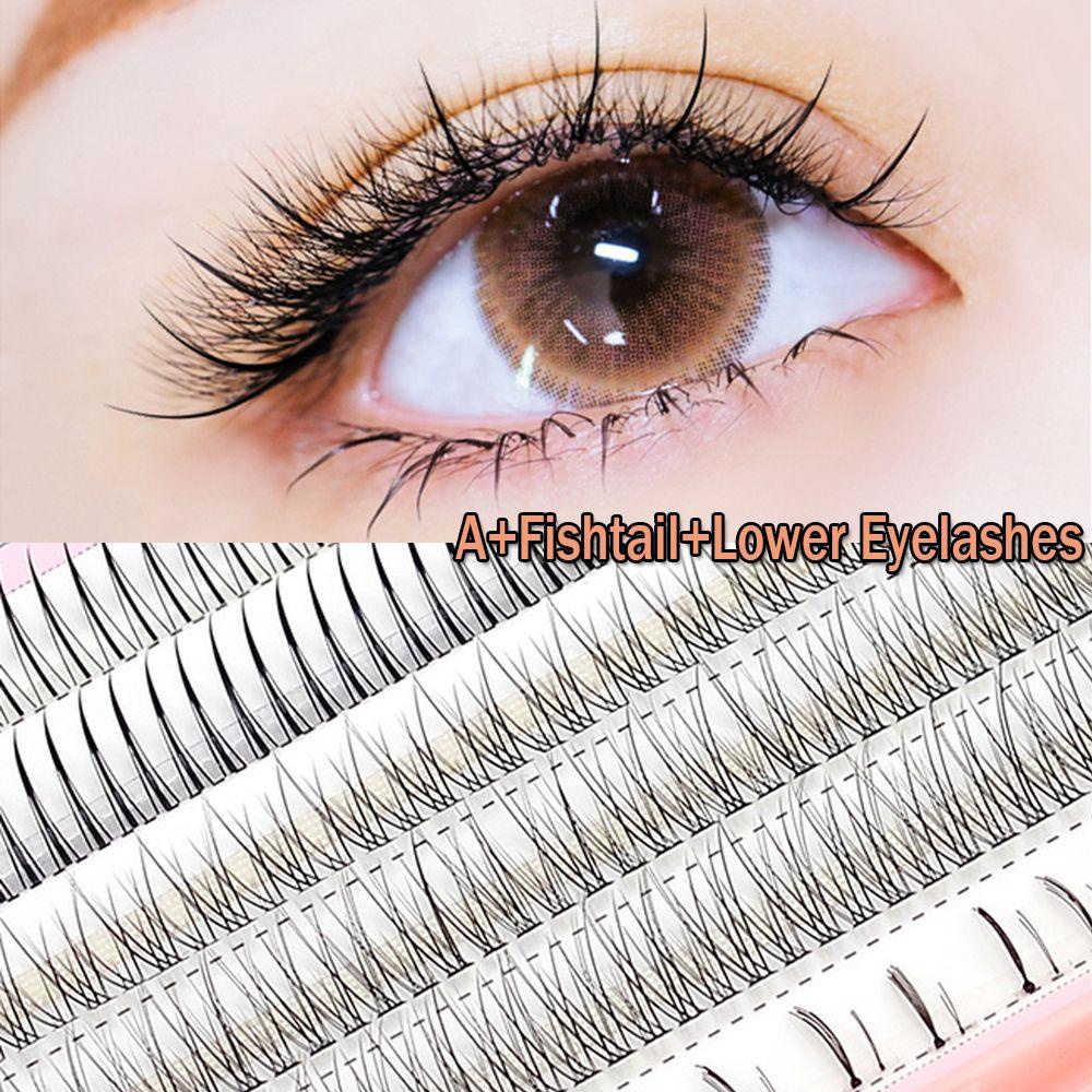 OCEANMAP Cặp Lông Mi Giả Tự Nhiên Lâu Trôi Kiểu Đuôi Cá DIY