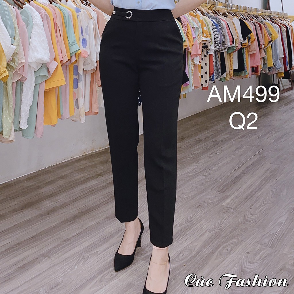 Quần baggy nữ Cúc Fashion quần begy dáng cạp cao vải tây dài đẹp thời trang âu công sở cao cấp móc ore đen đi học Q2