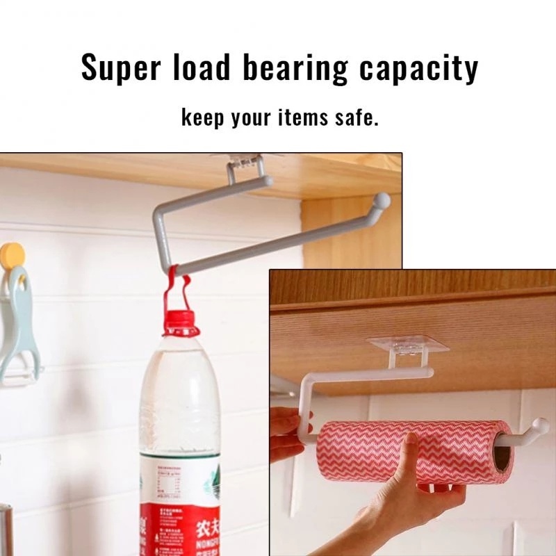 1 Giá Đỡ Cuộn Giấy Vệ Sinh Tự Dính Gắn Cửa Nhà Tắm/Nhà Bếp