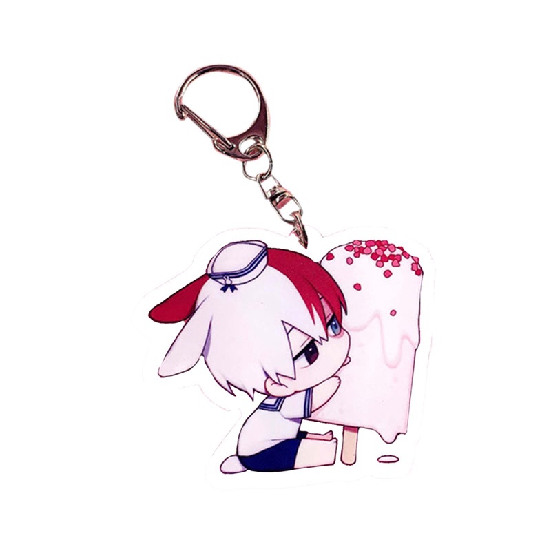Móc Chìa Khóa Bằng Acrylic Trong Suốt Hai Mặt Họa Tiết Anime My Hero Academia Todoroki Shouto