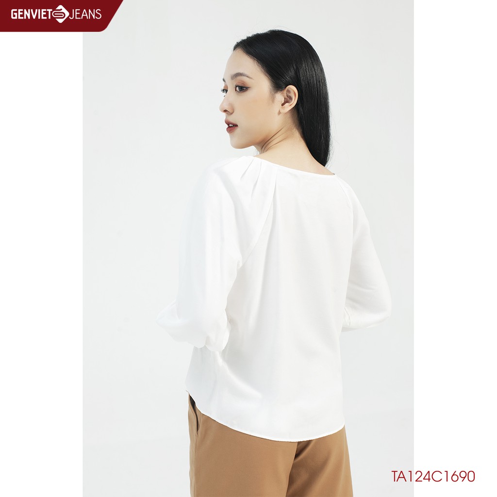 Áo Sơmi Suông Nữ Genviet Trẻ Trung TA124C1690