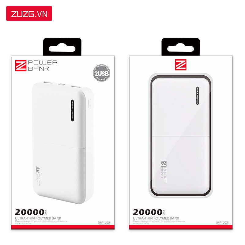 Sạc dự phòng 20000mah iphone samsung chính hãng ZUZG J02