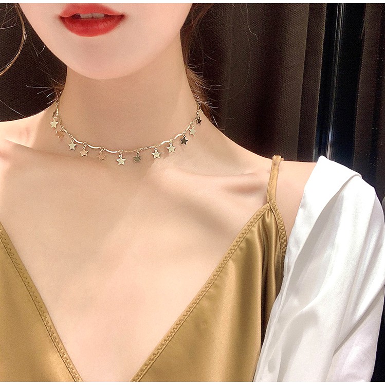 Vòng chocker kim loại họa tiết ngôi sao nhỏ VC28