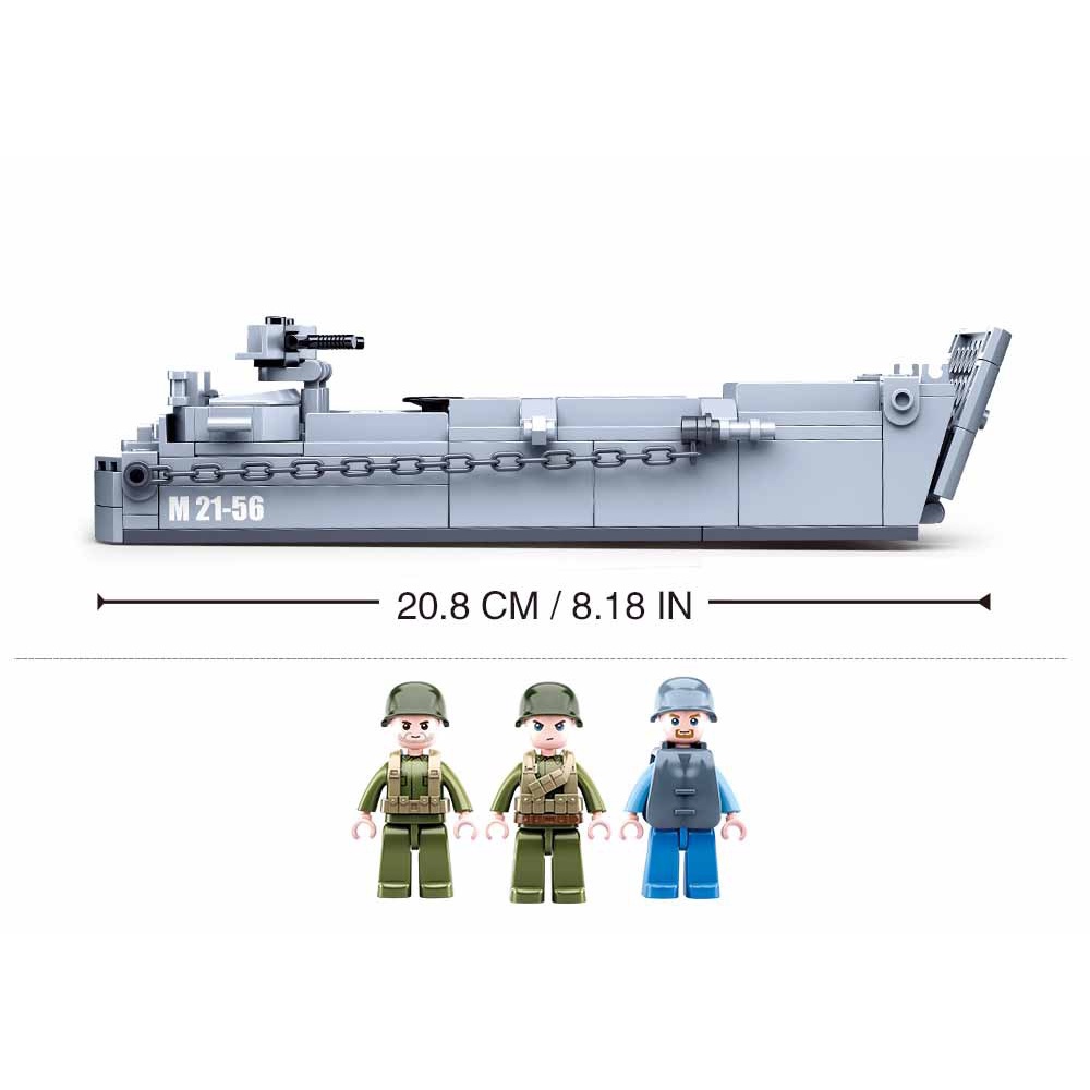 Bộ Xếp Hình Sluban M38 B0855 Lắp Ráp Tàu Đổ Bộ Quân Đồng Minh Trong Thế Chiến II Với 182 Chi Tiết