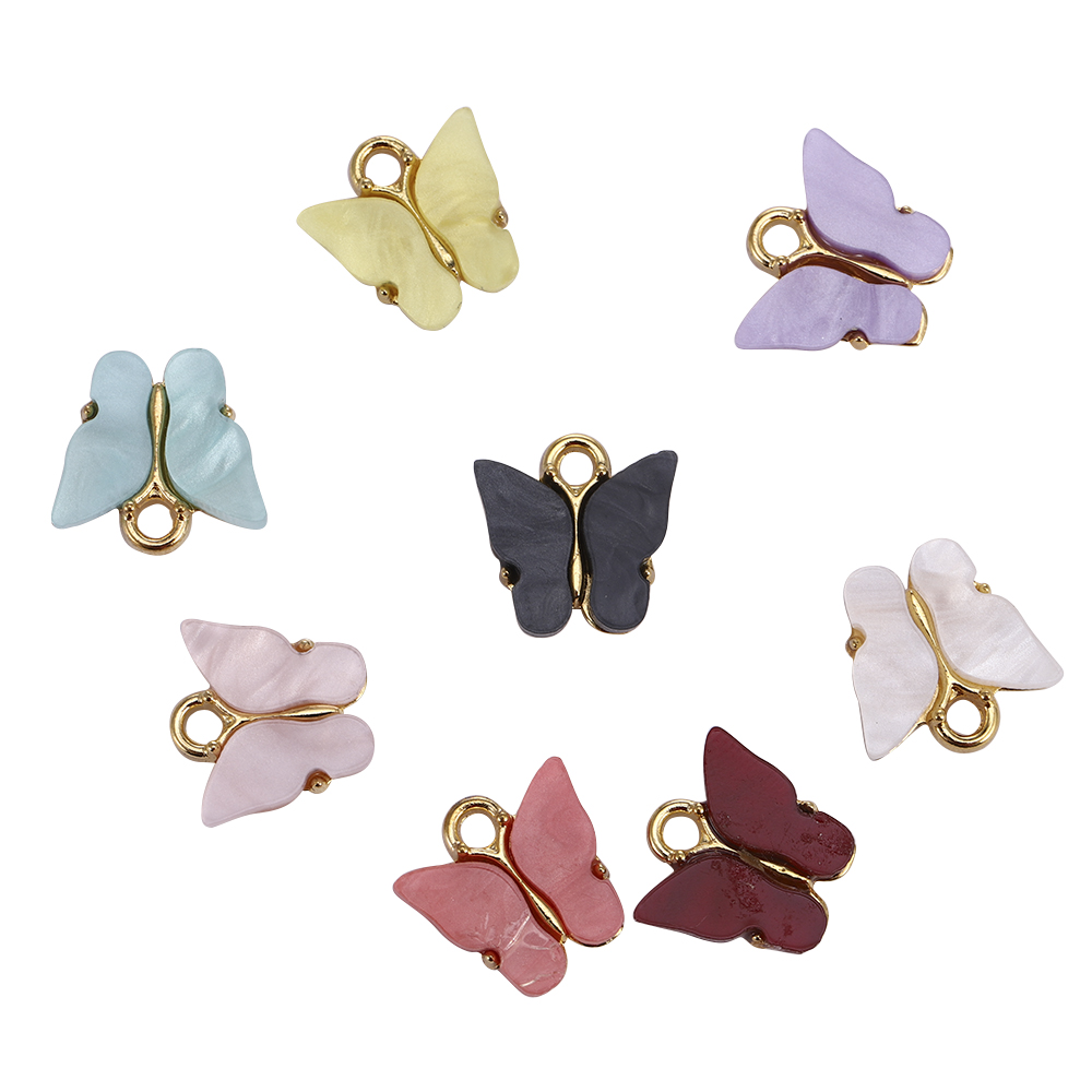 Set 10 charm làm mặt dây chuyền hình cánh bướm xinh xắn