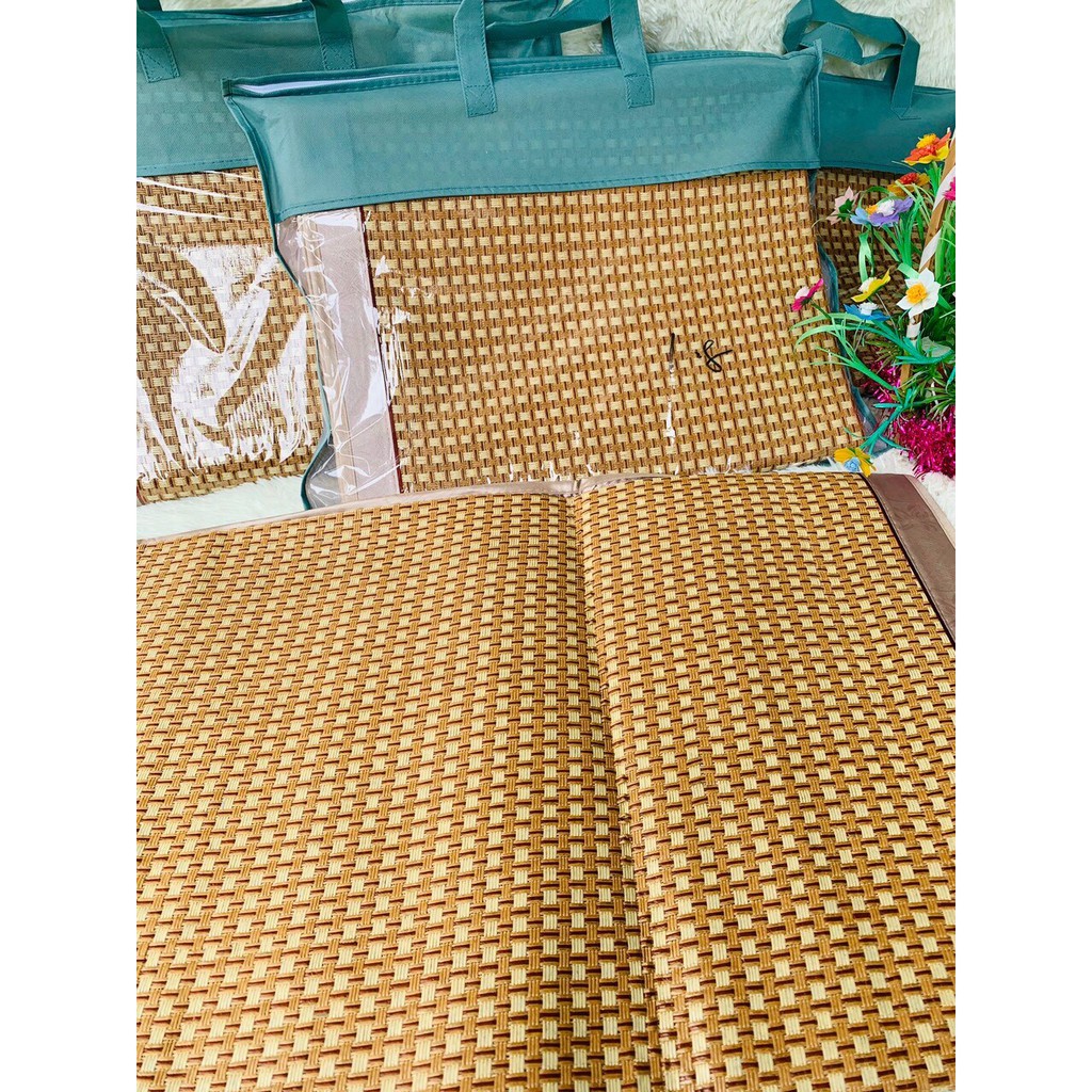 chiếu điều hoà_sợi mây SUNBEDDING 2 lớp mát mềm mịn thoáng khí - chiếu trải giường đủ kích thước 1m2, 1m5, 1m6, 1m8,