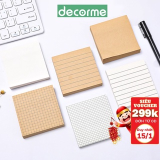 Tập 80 giấy note giấy nhớ basic kraft decorme - ảnh sản phẩm 1