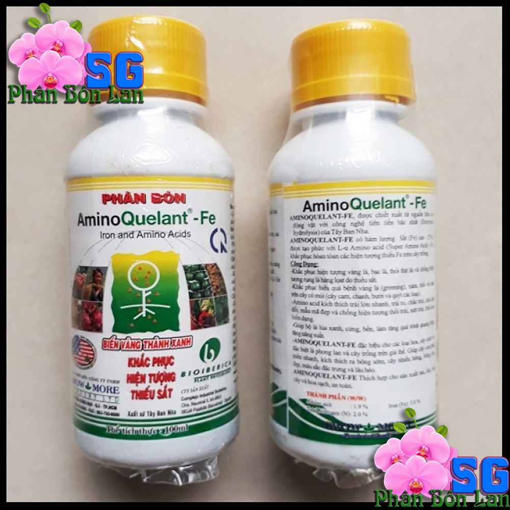 PHÂN BÓN LÁ AMINO FE - BIẾN LÁ VÀNG THÀNH LÁ XANH Chai 500ml Bổ sung vi lượng sắt