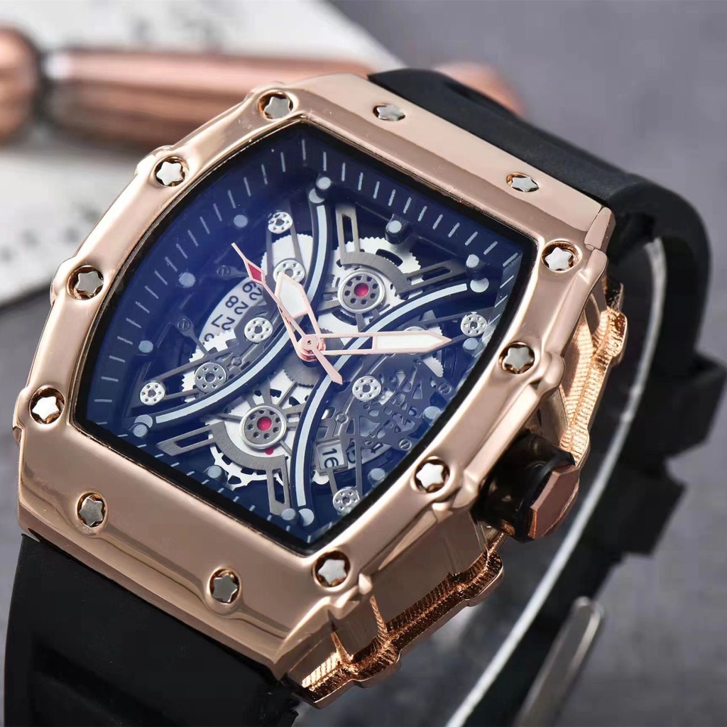 Đồng Hồ Cơ Tự Động Beixiju-automatic Thiết Kế Thùng Rượu Độc Đáo Chống Thấm Nước Cho Nam