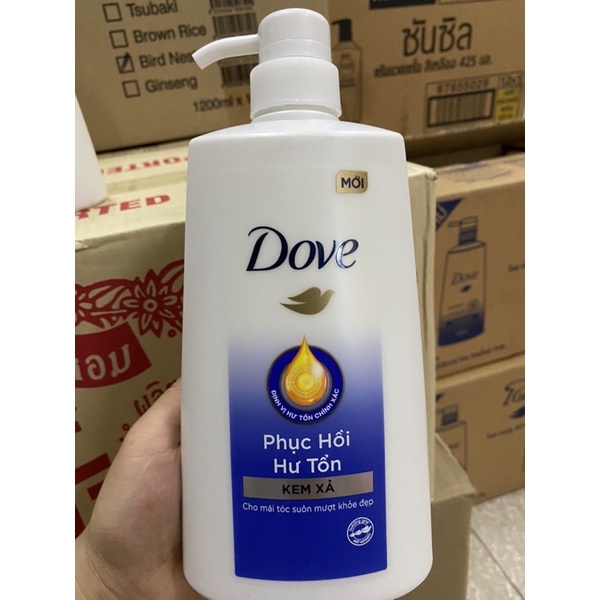 Dầu Gội Và Dầu Xả Dove Phục Hồi Hư Tổn 640g và 610g