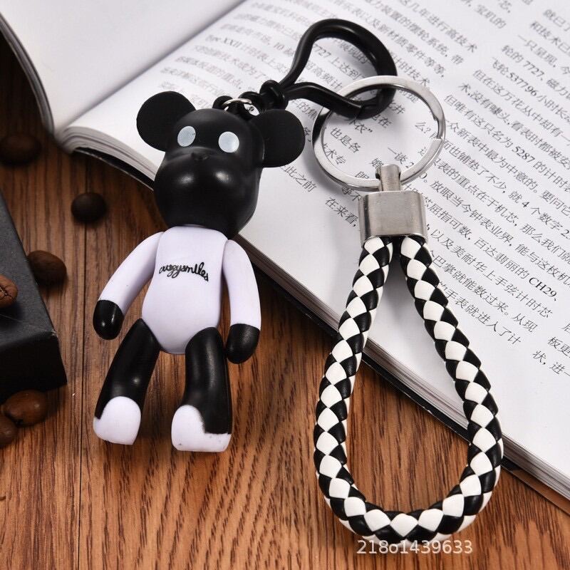 Móc gấu nhựa cute treo balo túi xách  bearbrick silicon dễ thương