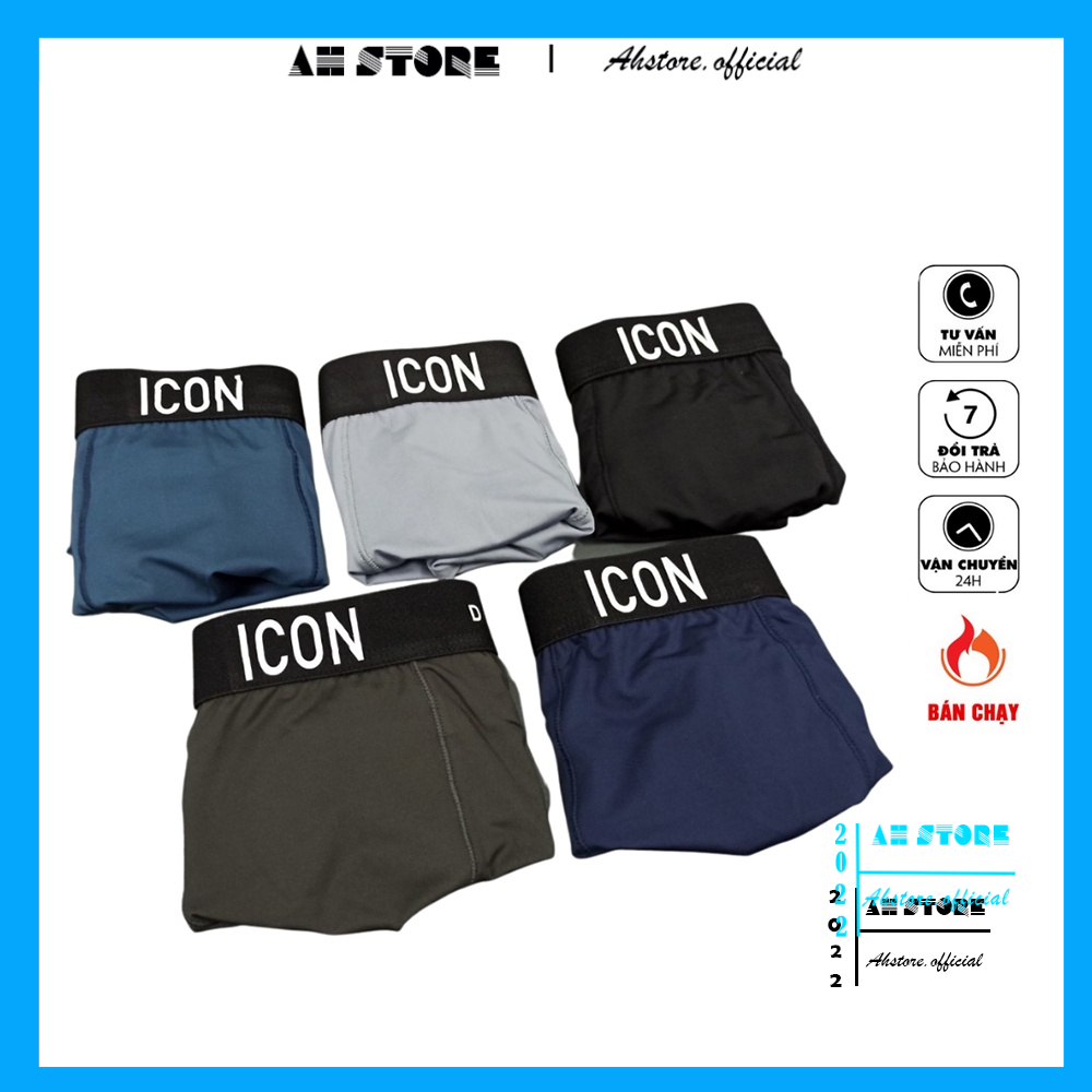 Quần Lót Nam Boxer ICON DEMIN Cotton - Sịp Đùi Nam Cotton Mềm Mịn Co Giãn 4 Chiều - AhStore