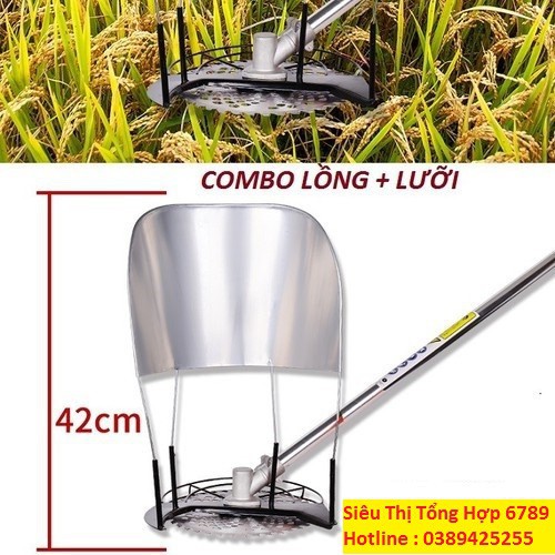 Combo bộ lồng gặt lúa tặng lưỡi cắt cỏ gắn máy cắt cầm tay