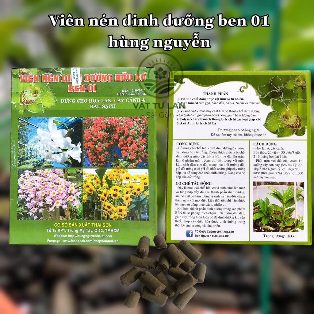 Viên Nén Dinh Dưỡng Hữu Cơ Hùng Nguyễn Ben 01 - 1kg
