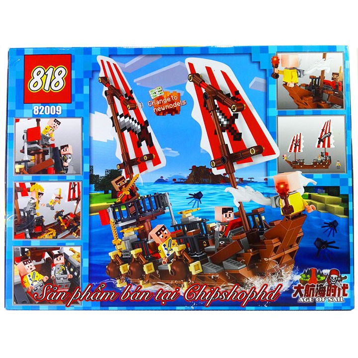 Bộ Lego Lắp Ráp Tàu Hải Tặc. Có 386 Chi Tiết. Lego Xếp Hình Đồ Chơi Cho Bé