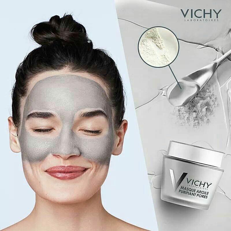 Mặt Nạ Bùn Khoáng Se Khít Lỗ Chân Lông Vichy Pore Purifying Clay Mask 75ml- Pháp