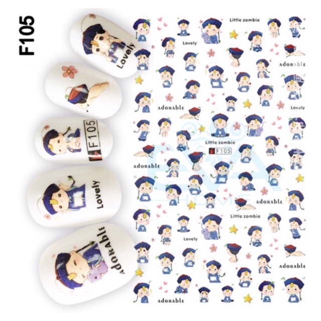 MIẾNG DÁN MÓNG TAY NAIL STICKER TRÁNG TRÍ HOẠT HÌNH CARTOON F101-F128