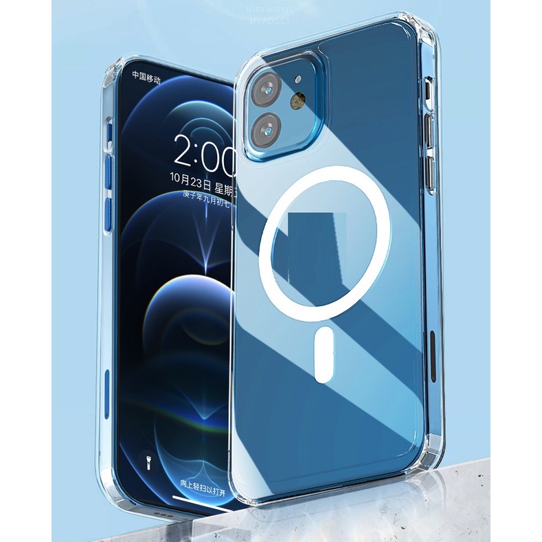 Ốp lưng Cao cấp Clear Case hỗ trợ sạc không dây IP 12 pro/ 12 promax / 13 / 13 pro / 13 promax