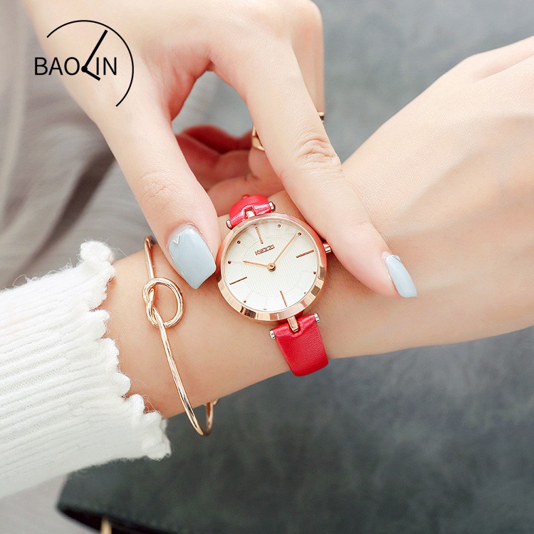 Đồng hồ dây da nữ KZ 1534