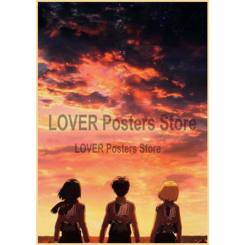 Poster Phim Hoạt Hình attack on titan Trang Trí Phòng