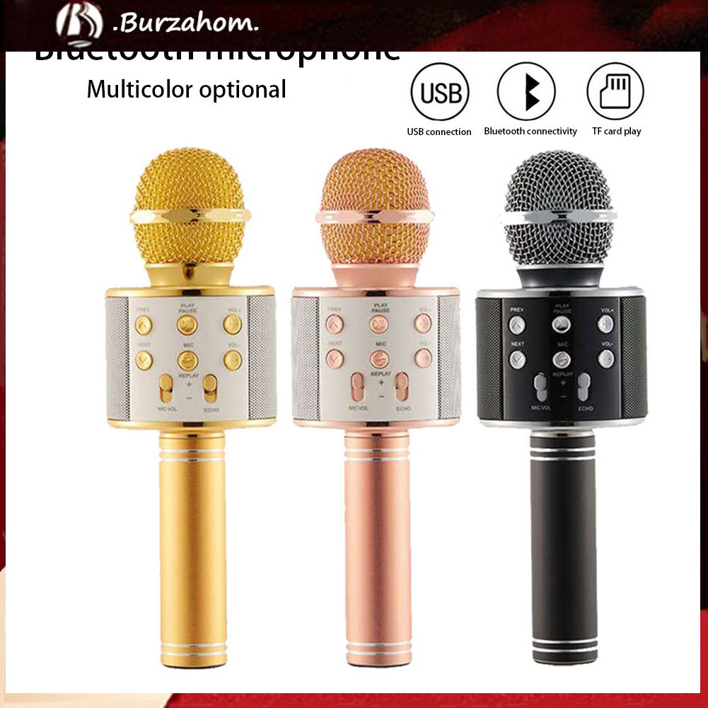 Micro Hát Karaoke Không Dây Kết Nối Bluetooth Tích Hợp Điện Thoại Tiện Dụng