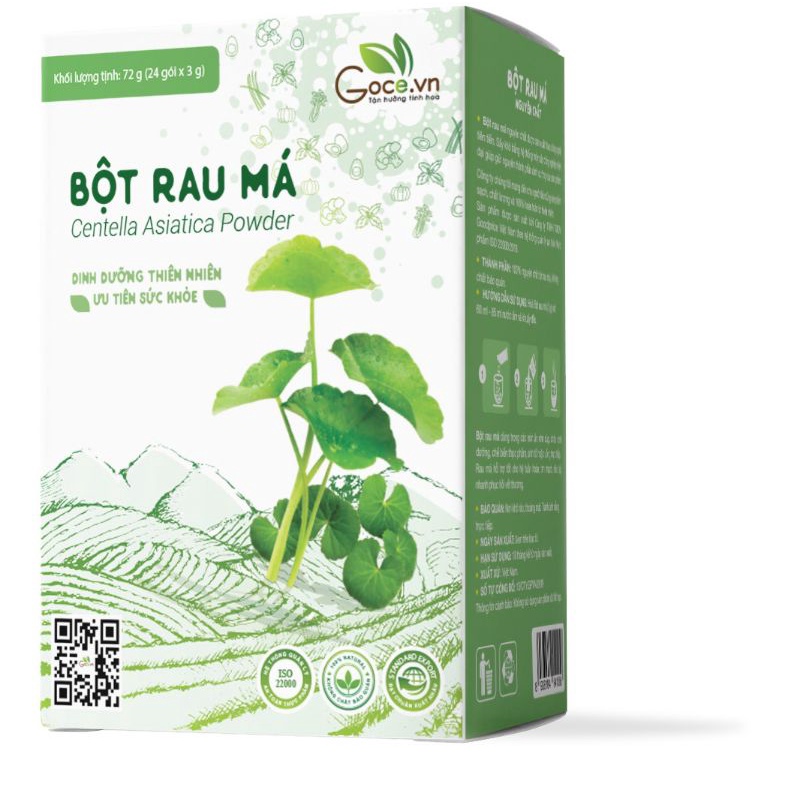BỘT RAU MÁ NGUYÊN CHẤT HỘP 24 GÓI