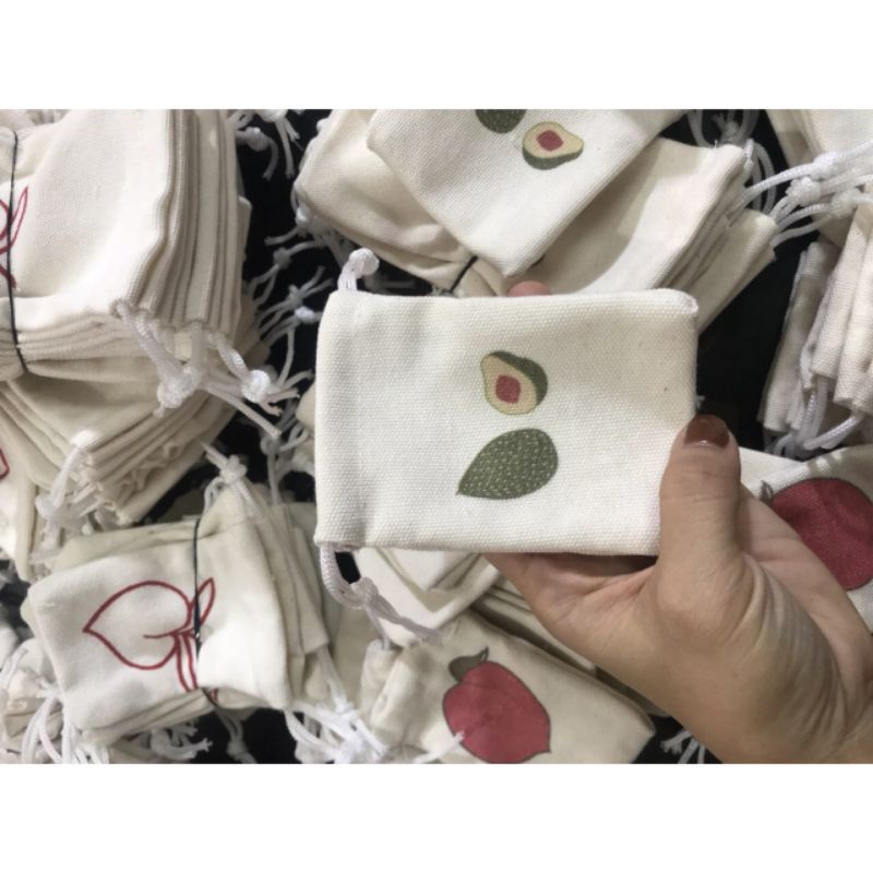 Túi vải canvas dây rút mini, đựng đồ dùng cá nhân tiện lợi, chống thấm nước  in hình cô gái