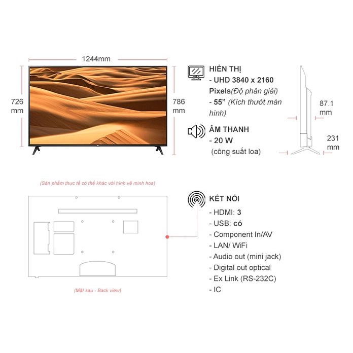 Smart Tivi LED LG 55 inch 55UM7350PTA | BigBuy360 - bigbuy360.vn