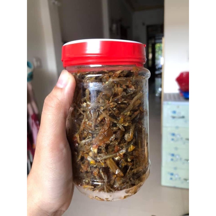 Cá cơm rim cay cay  mặn mặn ngọt ngon dai vừa miệng hủ 250 gram