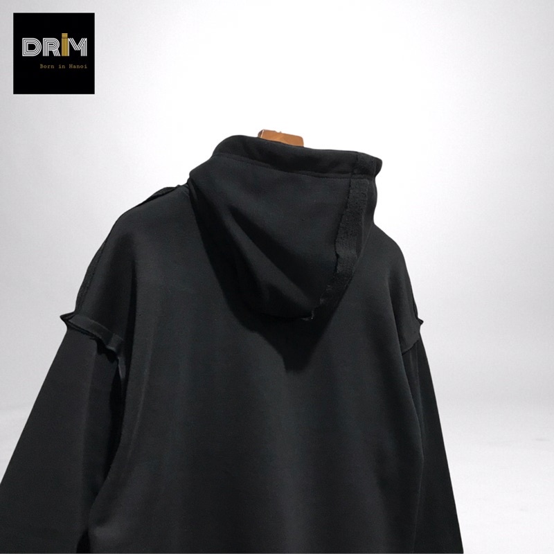 Áo hoodie local brand chính hãng hoodie unisex nam nữ form rộng Drim Hoodie Linghting đen ngươc