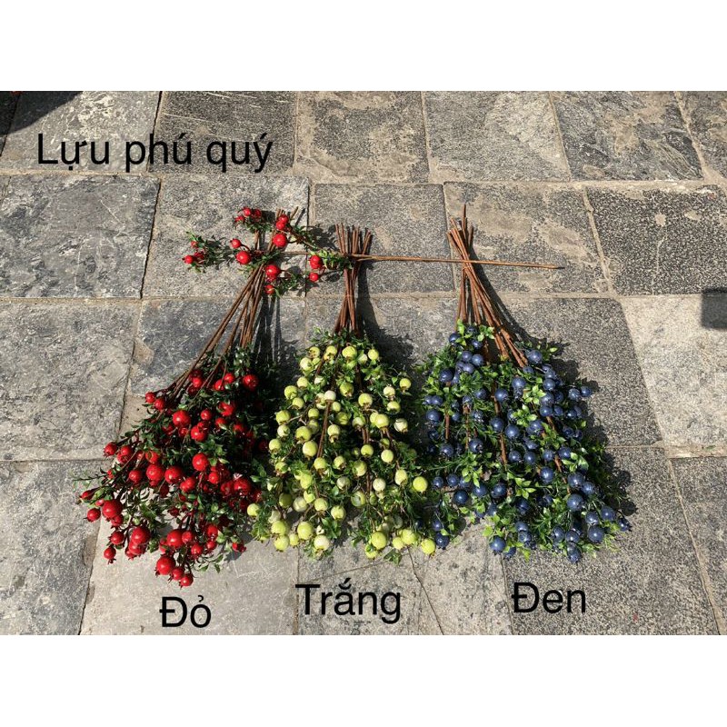 Cây Giả - Cành Lựu phú quý  trang trí nhà cửa