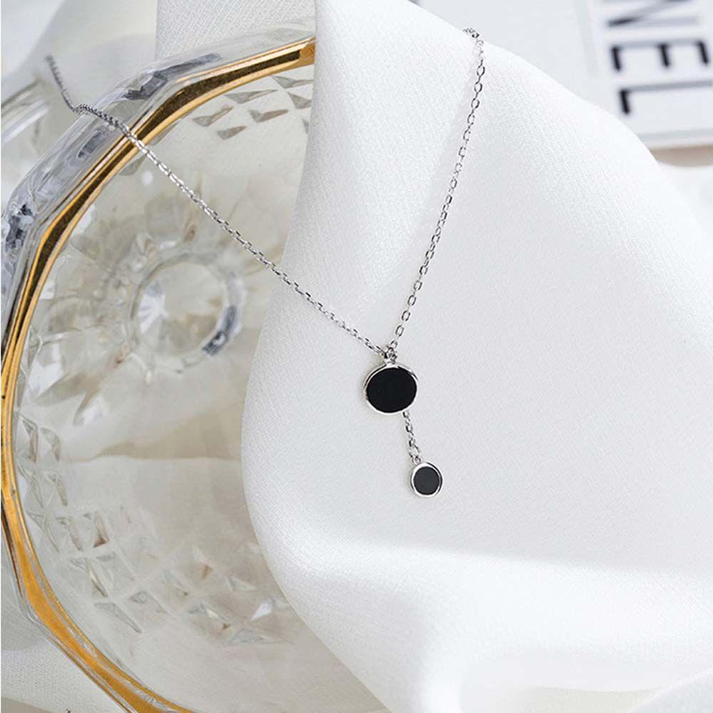 Vòng cổ Đồng Mặt Hình Học Phối Tua Rua Phong Cách Hàn Quốc Cho Nữ